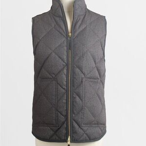 J Crew Quilted Vest with Gold Zipper